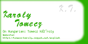 karoly tomecz business card